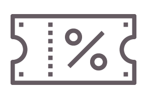 Imagen de ícono de tiquete con porcentaje